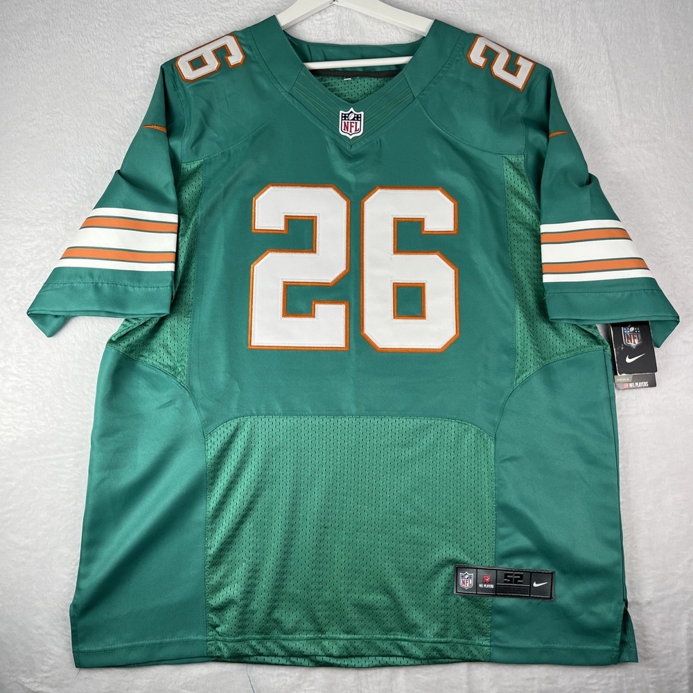 Reebok #26 Mickel Miller Miami Dolphins Football NFL Jersey Mens 52 Green Logo
